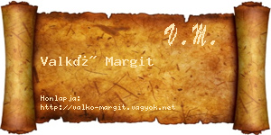 Valkó Margit névjegykártya