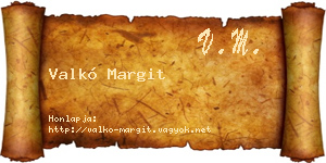 Valkó Margit névjegykártya